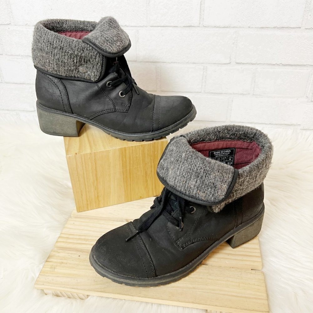 Roxy Brown Pepper Lace Up Fold-Over Boots Women's‎ Size 9